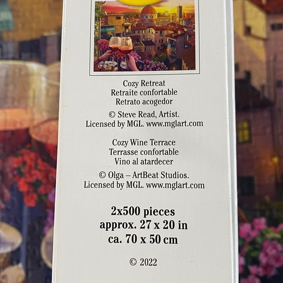 2pack Ravensburger 500 piece puzzles “Cozy Retreat” and “Cozy Wine Terrace” 2022 - Picture 3 of 10